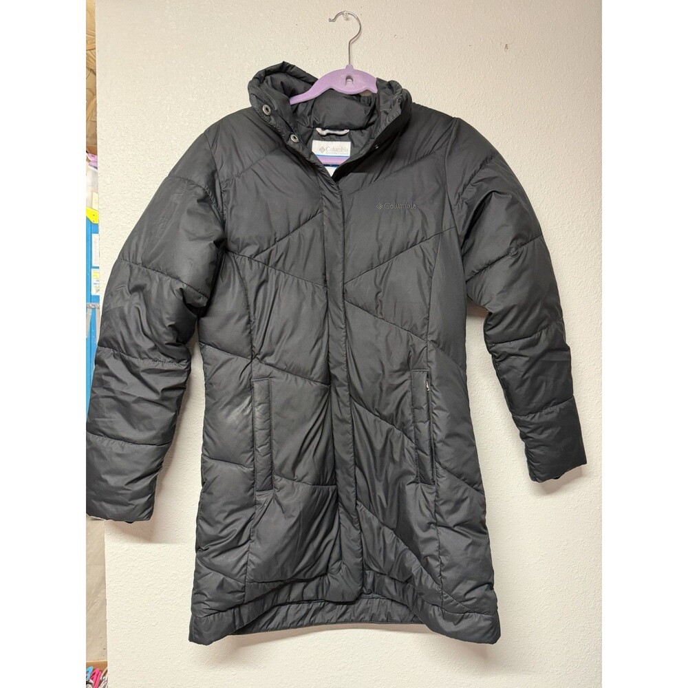 Columbia Snow Eclipse Puffer Jacket Women Small Mid Length Insulated Black Coat